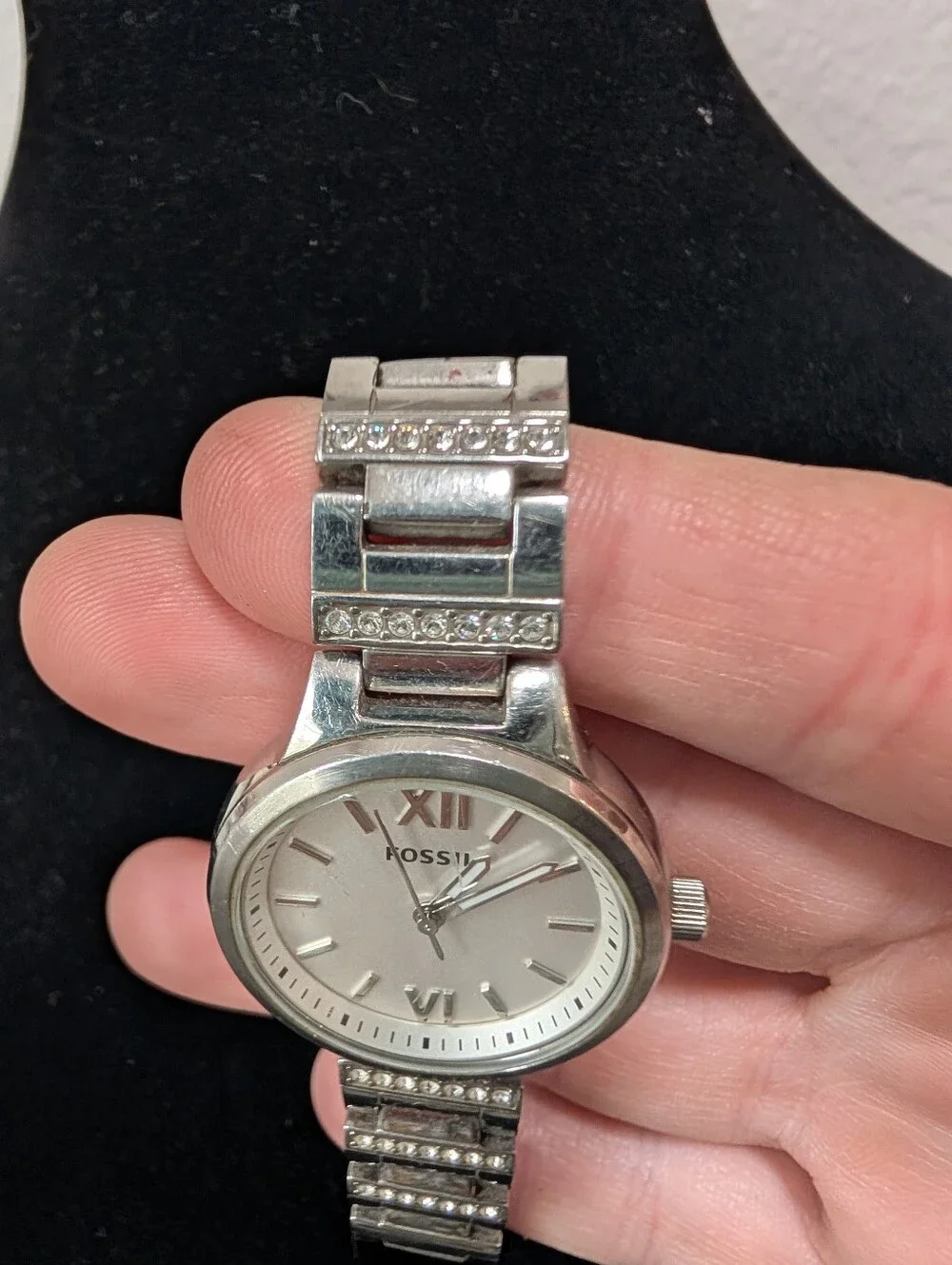 Fossil BQ1604 Spectacle Rhinestone Silver Tone Women's Stainless Steel Watch